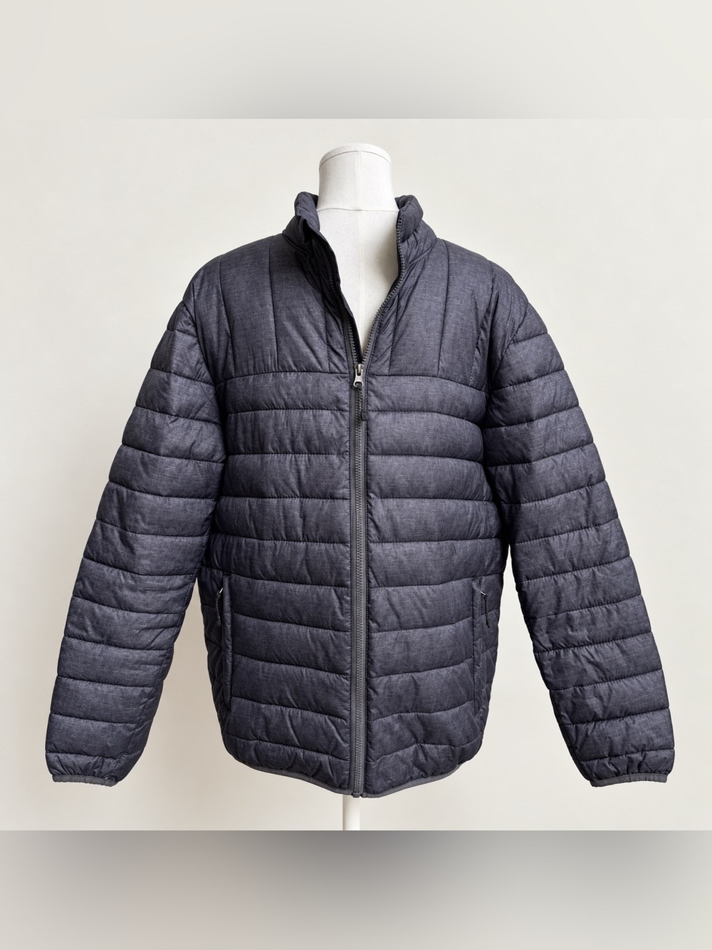 SwissTech Men’s M Gray Packable Lightweight Puffer Jacket